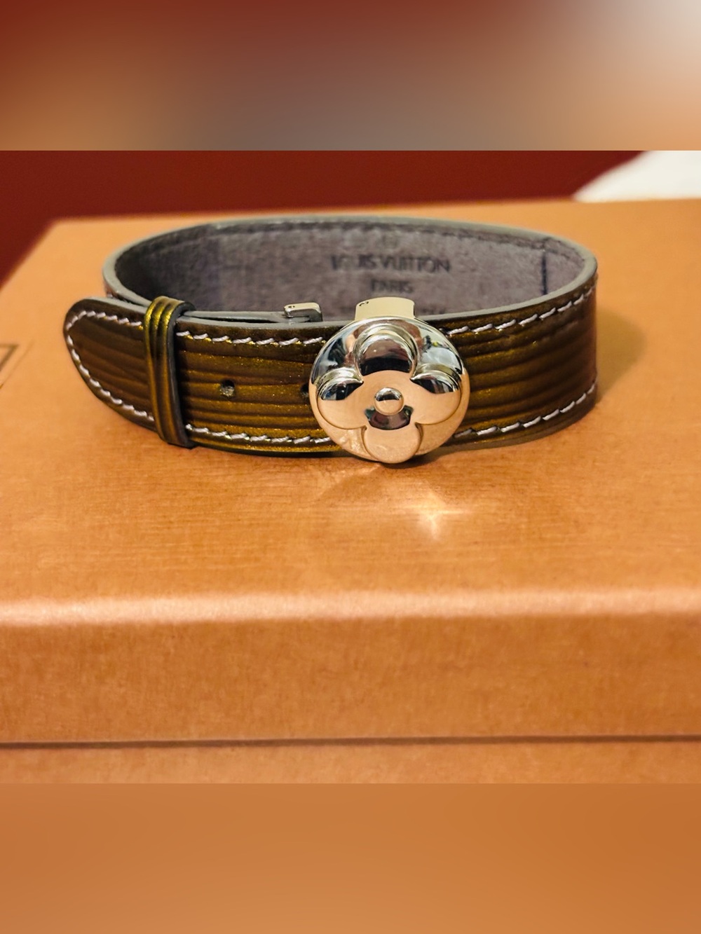 Louis Vuitton Green Epi Leather Monogram Cyber Wish Flower Bracelet - Picture 1 of 5